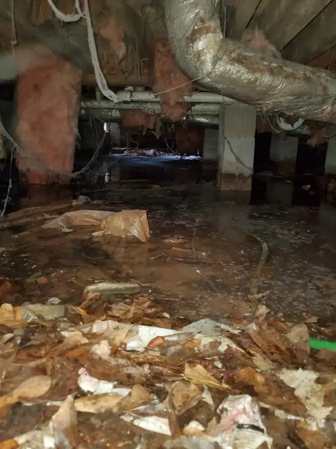 Crawl space flood assessment for Commercial Water Damage Restoration in Asbury Lake